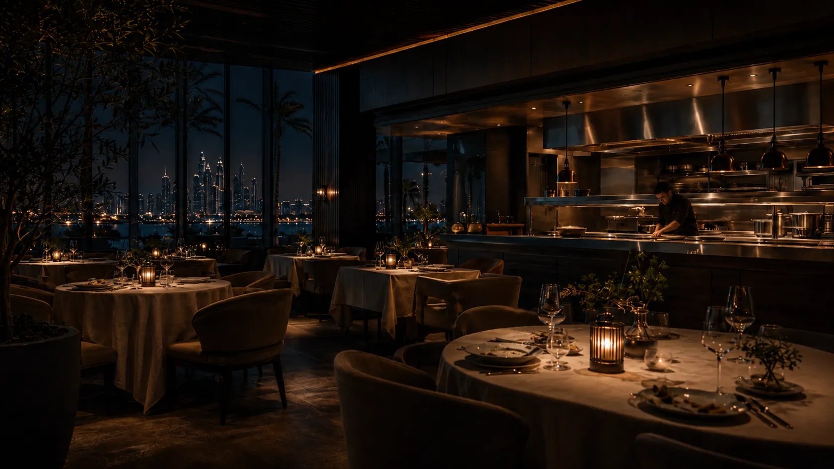 Conceptual quiet dining room after service