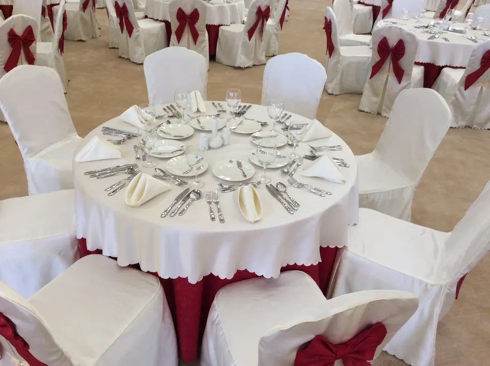 Banquet place-setting detail, project-period photograph, Oman 2014