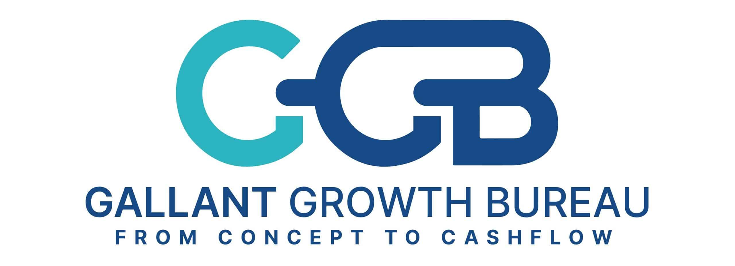 Gallant Growth Bureau logo with initials GGB in blue and teal colors.