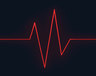 Digital heartbeat line representing health and precision services.