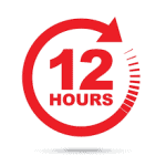 Fast service icon with 12 hours clock for Gallant Growth Bureau.